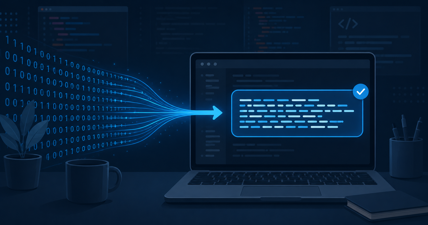 Developer using Octosync's free online Base64 Encoder tool to convert data for web development